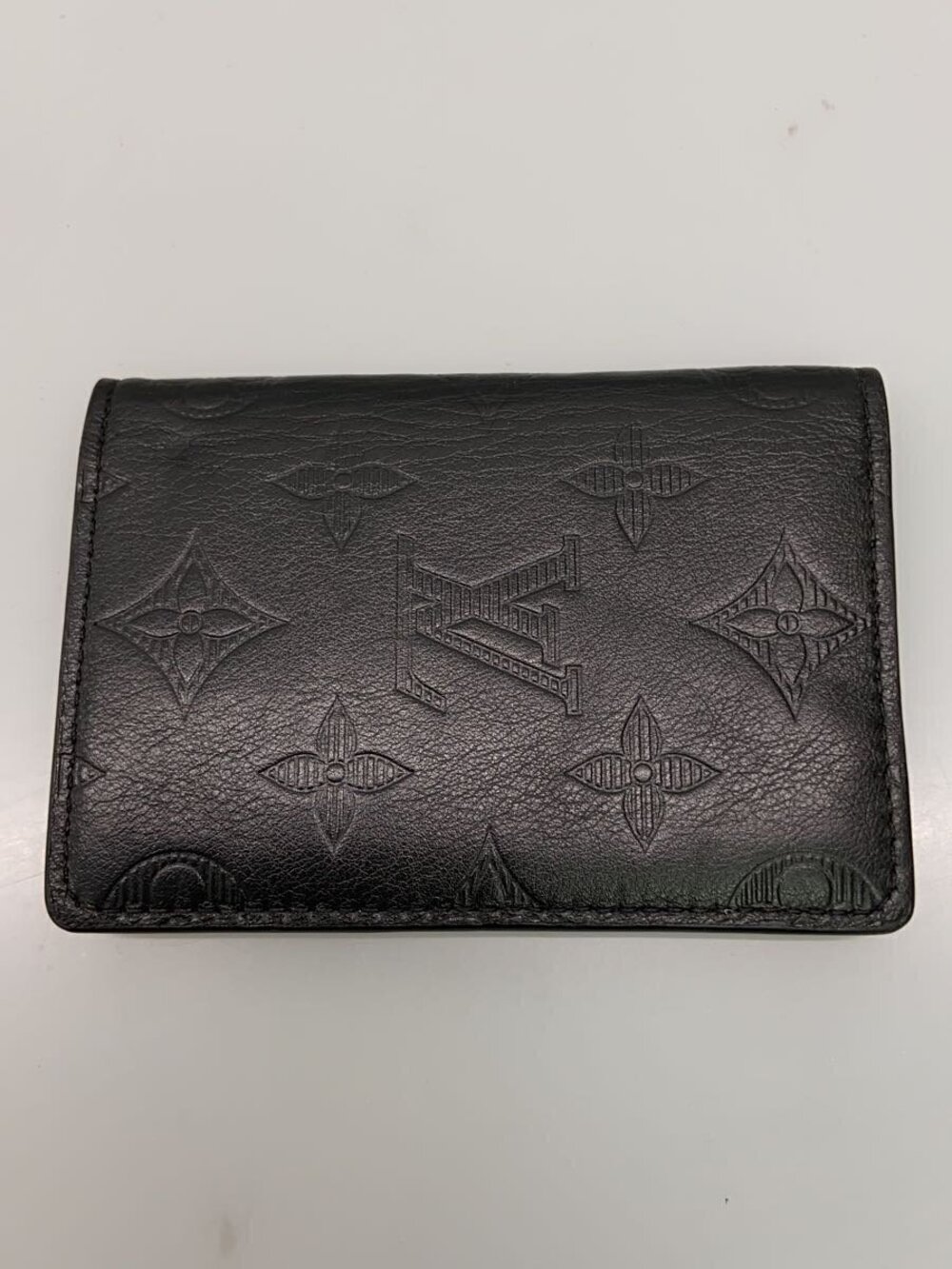 LOUIS VUITTON Card Case Wallet Leather Black